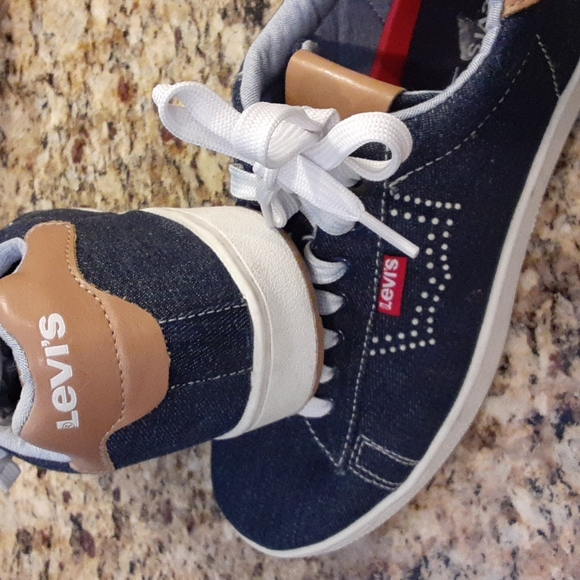 Shoes | Levi Blue Denim Sneakers | Poshmark